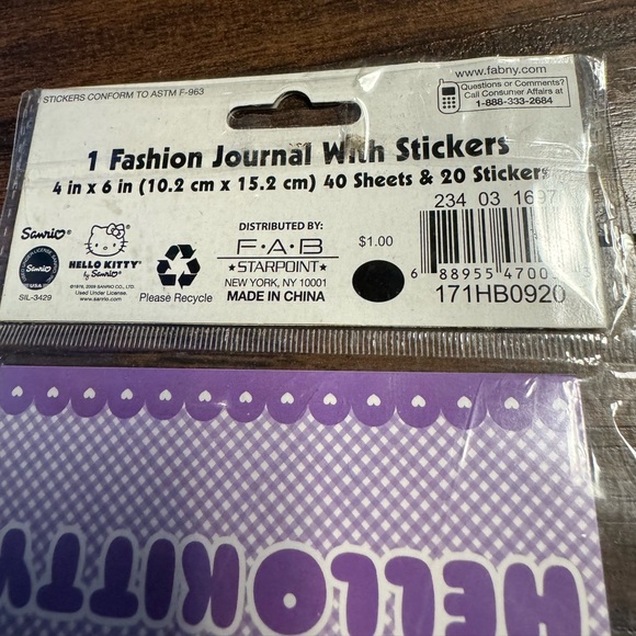 Vintage Sanrio Hello Kitty Fashion Journal/Diary With Stickers - Picture 5 of 6